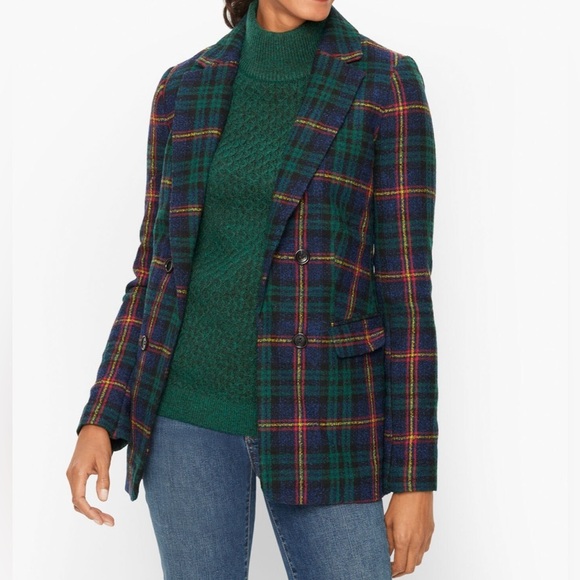 Talbots Jackets & Blazers - Talbots Plaid Multicolor Wool Blend Relaxed Boucle Blazer Size 4  P214019017